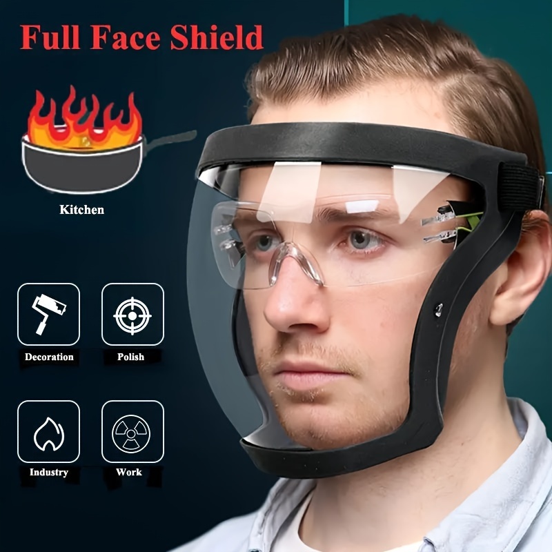 Woodworking Face Shield - Ayarlanabilir Tokalı Tam Yüz Şeffaf Koruma