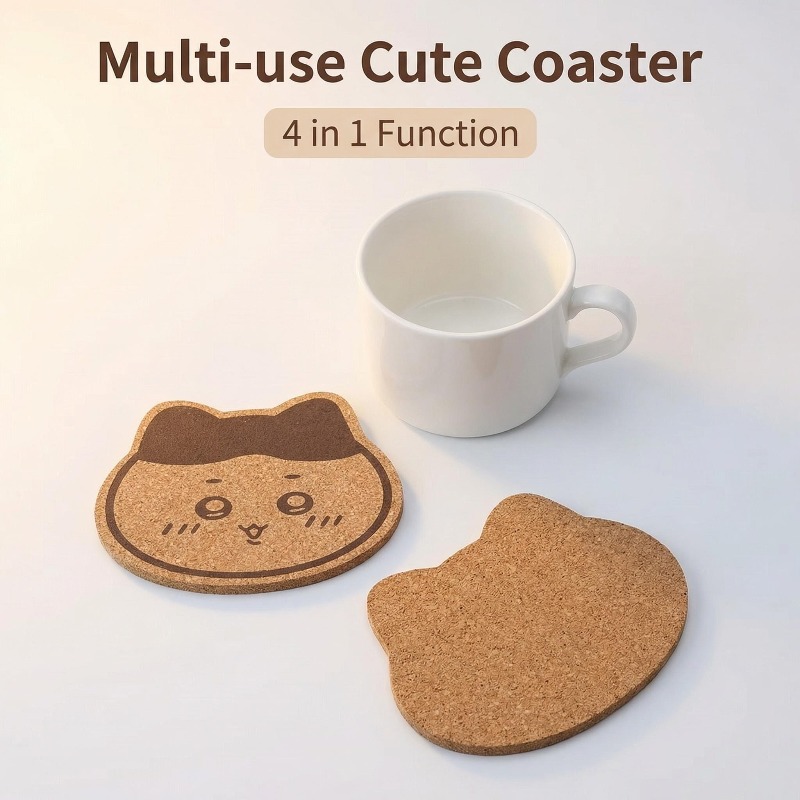 Woodworking Tv - Kawaii Chiikawa Ahşap Bardak Altlığı Karikatür