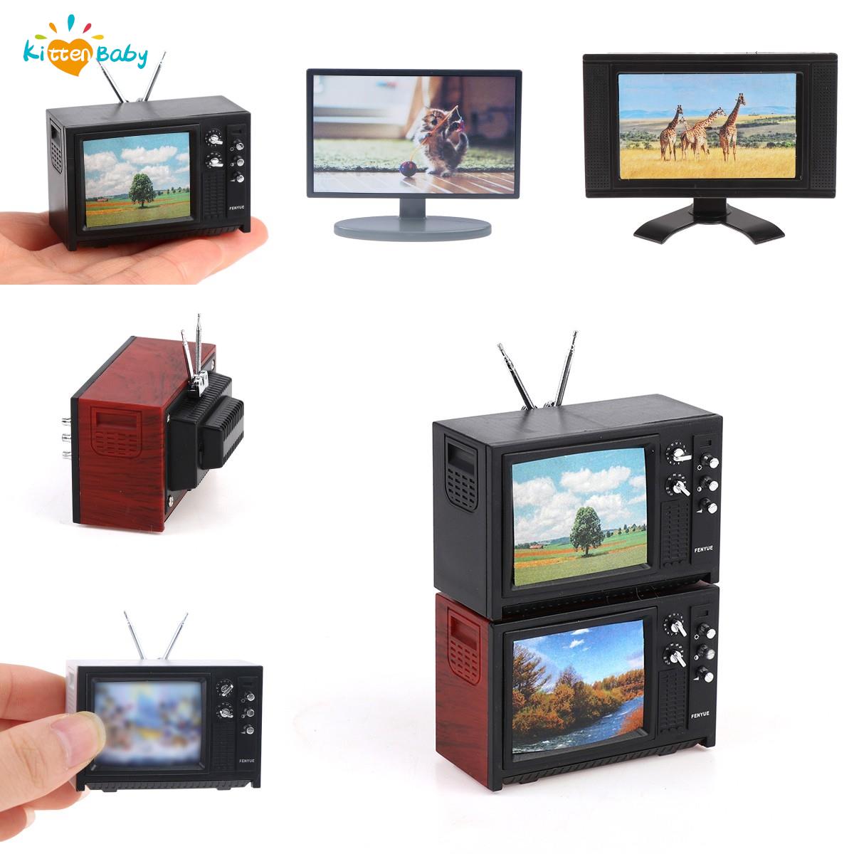 Woodworking Tv - 1 adet 1/12 Dollhouse Mini televizyon