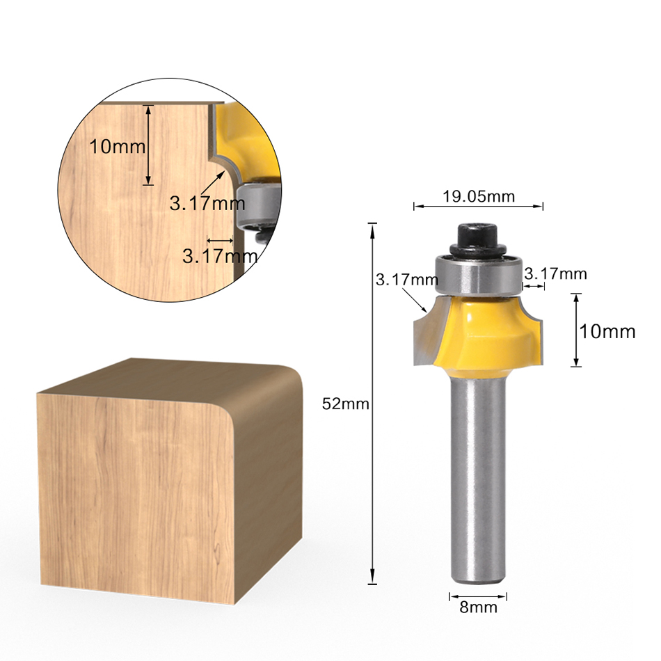 8mm Saplı Yuvarlak Köşe Freze  - Woodworking Nc incelemesi ve fiyatı