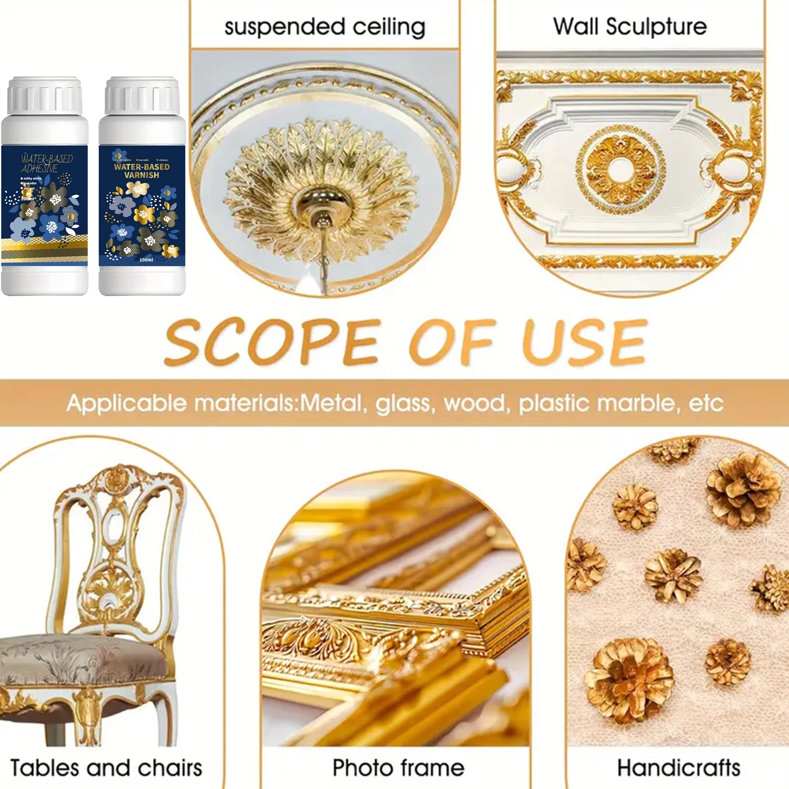 100ml/200ml Altın Yaprak Yaldı - Woodworking Resin incelemesi ve fiyatı